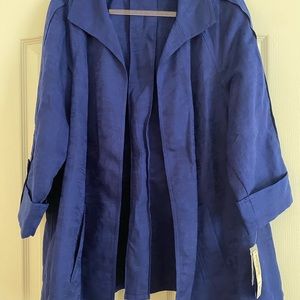 Peter Nygard 1X linen blend open jacket NWT